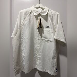 Nike SB Logo Short Sleeve Button Up Bowler Shirt White Men Size. Large NWT